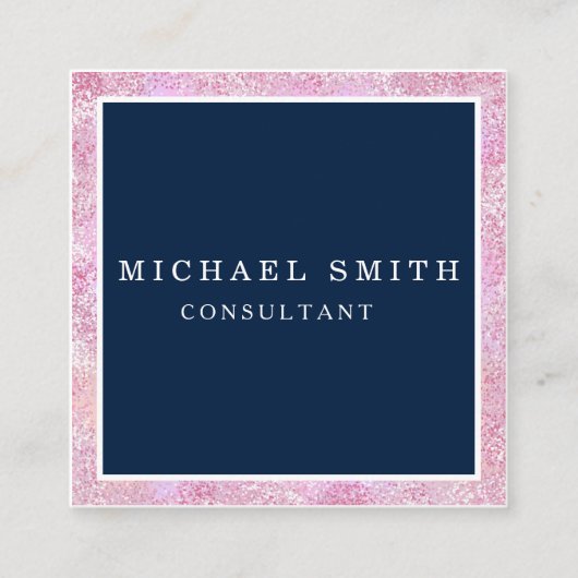 パーソナライズされたカスタムミニマルモダンQRコードログ スクエア名刺 (正面)