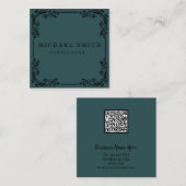 パーソナライズされたカスタムミニマルモダンQRコードロゴ スクエア名刺 (正面/裏面)