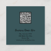 パーソナライズされたカスタムミニマルモダンQRコードロゴ スクエア名刺 (裏面)