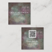 パーソナライズされたカスタムミニマルモダンQRコードロゴ スクエア名刺 (正面/裏面)