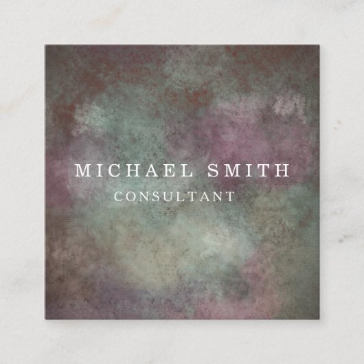 パーソナライズされたカスタムミニマルモダンQRコードロゴ スクエア名刺 (正面)