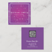 パーソナライズされたカスタムミニマルモダンQRコードロゴ スクエア名刺 (正面/裏面)