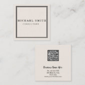 パーソナライズされたカスタムミニマルモダンQRコードロゴ スクエア名刺 (正面/裏面)