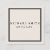 パーソナライズされたカスタムミニマルモダンQRコードロゴ スクエア名刺 (正面)