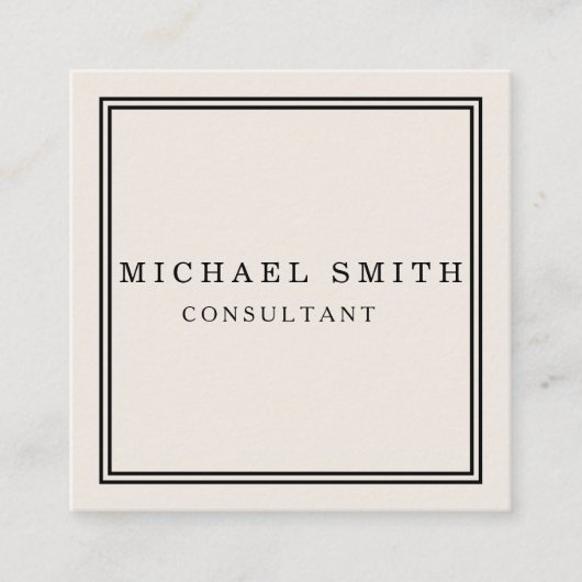 パーソナライズされたカスタムミニマルモダンQRコードロゴ スクエア名刺 (正面)