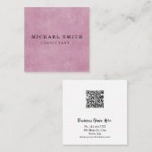 パーソナライズされたカスタムミニマルモダンQRコードロゴ スクエア名刺 (正面/裏面)