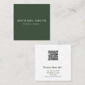 パーソナライズされたカスタムミニマルモダンQRコードロゴ スクエア名刺 (正面/裏面)