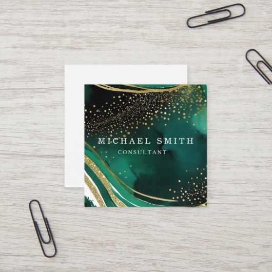 パーソナライズされたカスタムミニマルモダンQRコードロゴ スクエア名刺 (正面/裏面インサイチュ)