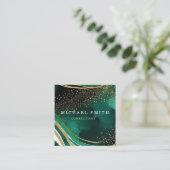 パーソナライズされたカスタムミニマルモダンQRコードロゴ スクエア名刺 (スタンド正面)