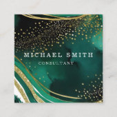 パーソナライズされたカスタムミニマルモダンQRコードロゴ スクエア名刺 (正面)