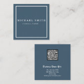 パーソナライズされたカスタムミニマルモダンQRコードロゴ スクエア名刺 (正面/裏面)