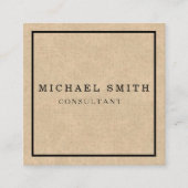 パーソナライズされたカスタムミニマルモダンQRコードロゴ スクエア名刺 (正面)