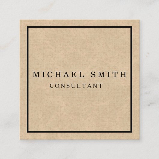 パーソナライズされたカスタムミニマルモダンQRコードロゴ スクエア名刺 (正面)