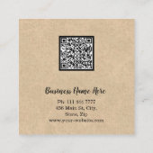 パーソナライズされたカスタムミニマルモダンQRコードロゴ スクエア名刺 (裏面)