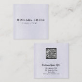 パーソナライズされたカスタムミニマルモダンQRコードロゴ スクエア名刺 (正面/裏面)