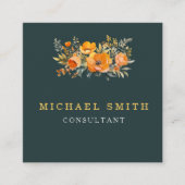 パーソナライズされたカスタムミニマルモダンQRコードロゴ スクエア名刺 (正面)