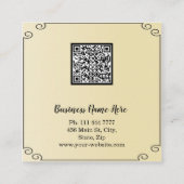 パーソナライズされたカスタムミニマルモダンQRコードロゴ スクエア名刺 (裏面)