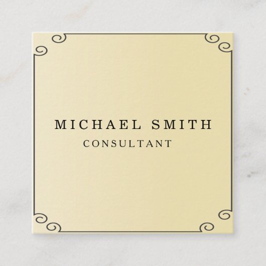 パーソナライズされたカスタムミニマルモダンQRコードロゴ スクエア名刺 (正面)