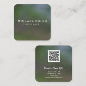 パーソナライズされたカスタムミニマルモダンQRコードロゴ スクエア名刺 (正面/裏面)