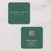 パーソナライズされたカスタムミニマルモダンQRコードロゴ スクエア名刺 (正面/裏面)