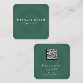 パーソナライズされたカスタムミニマルモダンQRコードロゴ スクエア名刺
