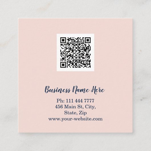 パーソナライズされたカスタムミニマルモダンQRコードロゴ スクエア名刺 (裏面)
