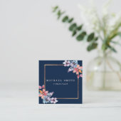 パーソナライズされたカスタムミニマルモダンQRコードロゴ スクエア名刺 (スタンド正面)