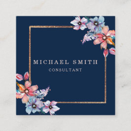 パーソナライズされたカスタムミニマルモダンQRコードロゴ スクエア名刺