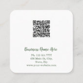 パーソナライズされたカスタムミニマルモダンQRコードロゴ スクエア名刺 (裏面)