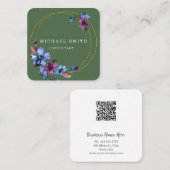 パーソナライズされたカスタムミニマルモダンQRコードロゴ スクエア名刺 (正面/裏面)