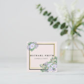 パーソナライズされたカスタムミニマルモダンQRコードロゴ スクエア名刺 (スタンド正面)