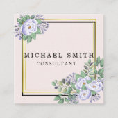 パーソナライズされたカスタムミニマルモダンQRコードロゴ スクエア名刺 (正面)