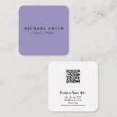 パーソナライズされたカスタムミニマルモダンQRコードロゴ スクエア名刺 (正面/裏面)
