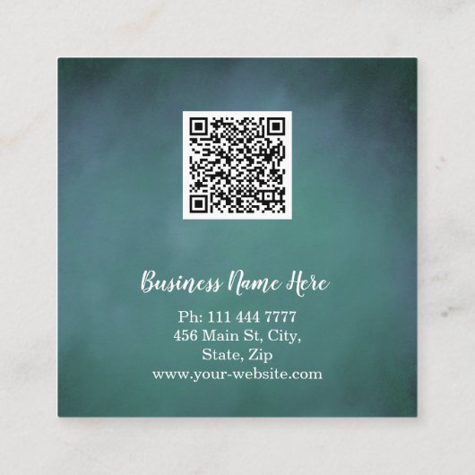 パーソナライズされたカスタムミニマルモダンQRコードロゴ スクエア名刺 (裏面)