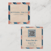 パーソナライズされたカスタムミニマルモダンQRコードロゴ スクエア名刺 (正面/裏面)