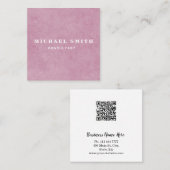 パーソナライズされたカスタムミニマルモダンQRコードロゴ スクエア名刺 (正面/裏面)