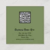 パーソナライズされたカスタムミニマルモダンQRコードロゴ スクエア名刺 (裏面)