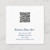 パーソナライズされたカスタムミニマルモダンQRコードロゴ スクエア名刺 (裏面)