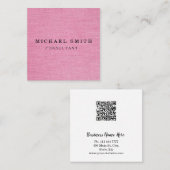 パーソナライズされたカスタムミニマルモダンQRコードロゴ スクエア名刺 (正面/裏面)