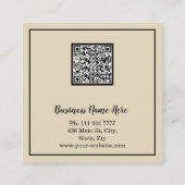 パーソナライズされたカスタムミニマルモダンQRコードロゴ スクエア名刺 (裏面)