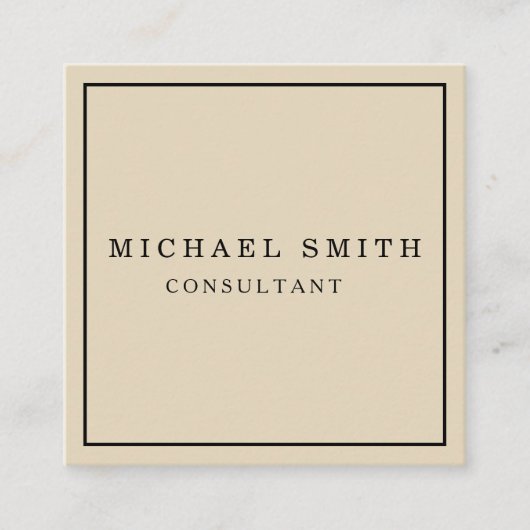 パーソナライズされたカスタムミニマルモダンQRコードロゴ スクエア名刺 (正面)