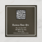 パーソナライズされたカスタムミニマルモダンQRコードロゴ スクエア名刺 (裏面)