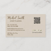 パーソナライズされたカスタムミニマルモダンQRコードロゴ 名刺 (裏面)