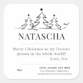 パーソナライズされたカスタムメッセージ スクエアシール (正面)