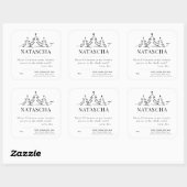 パーソナライズされたカスタムメッセージ スクエアシール (シート)