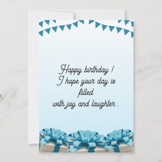 パーソナライズされたカスタムモダンエレガントパーティー誕生日 招待状 (裏面)