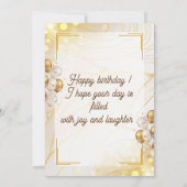 パーソナライズされたカスタムモダンエレガントパーティー誕生日 招待状 (裏面)