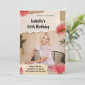 パーソナライズされたカスタムモダンエレガントパーティー誕生日 招待状 (スタンド正面)