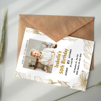 パーソナライズされたカスタムモダンエレガントパーティー誕生日 招待状