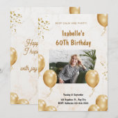 パーソナライズされたカスタムモダンエレガントパーティー誕生日 招待状 (正面/裏面)